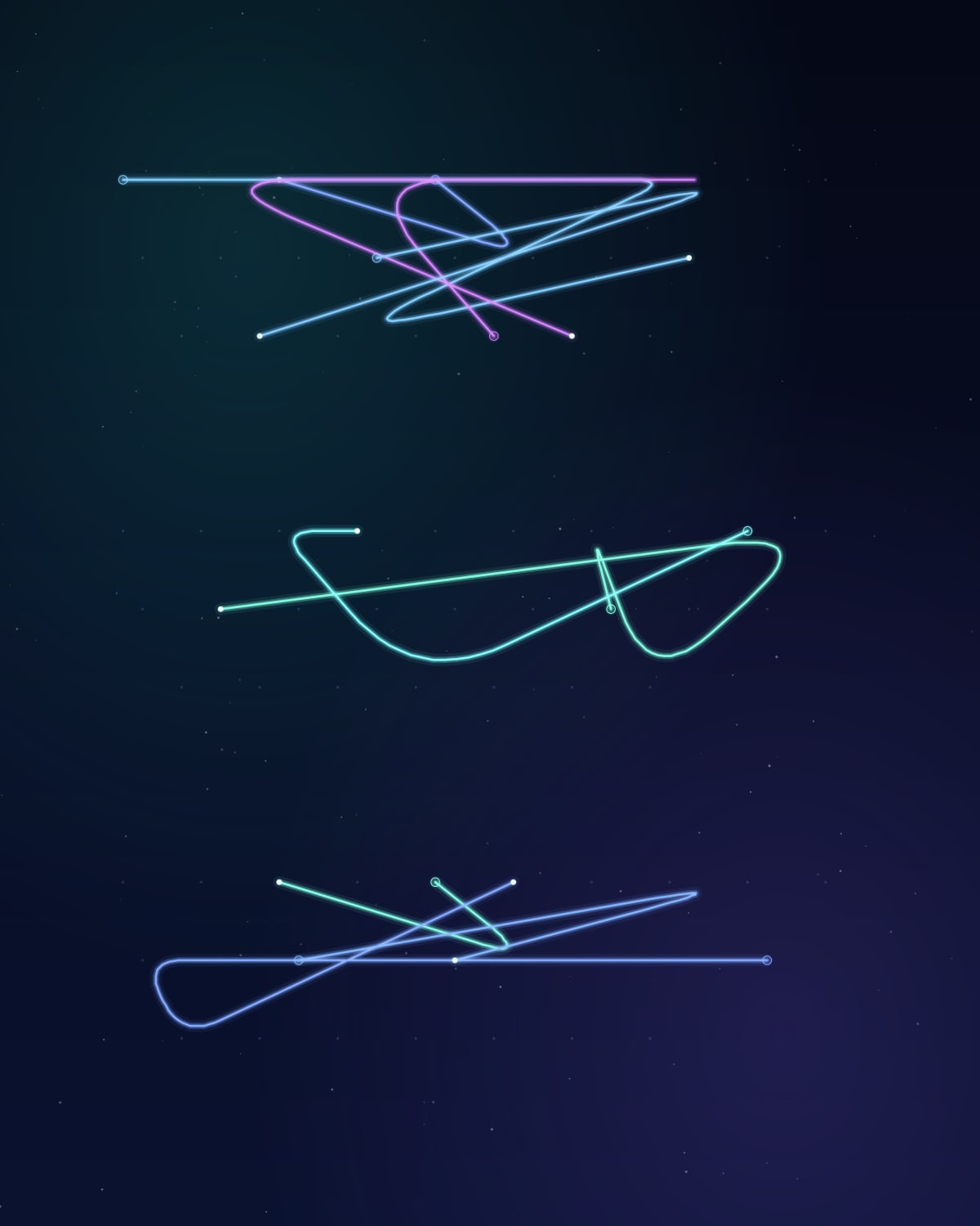 Every letter, drawn as keyboard paths